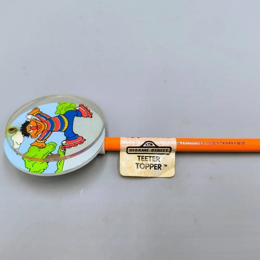 Vintage Sesame Street Ernie Teeter Totter Pencil with Topper Applause